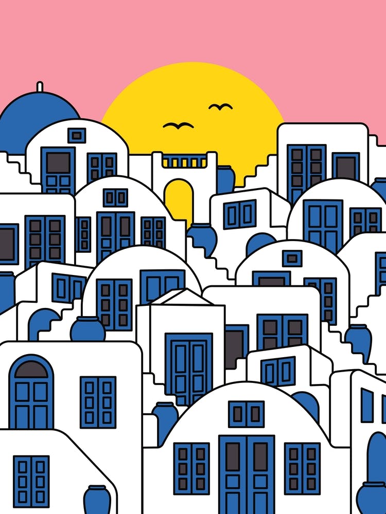 Santorini Greece Summer Sunset, World Traveller Architecture