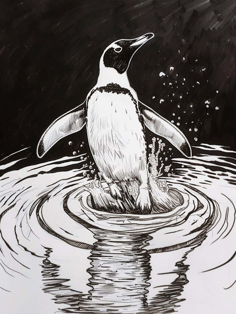 King Penguin Jumping Out Of Water 1