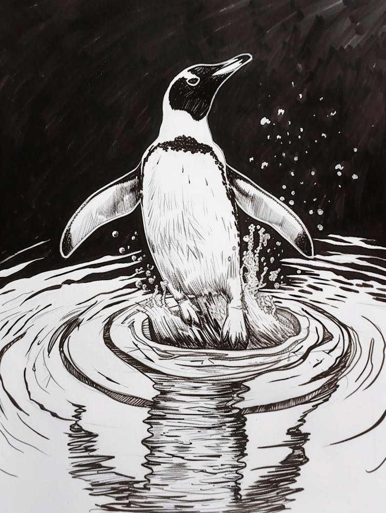 King Penguin Jumping Out Of Water 1