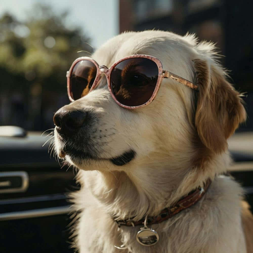 Golden Retriever In Sunglasses
