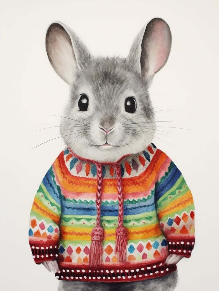 Baby Animal Wearing Sweater Chinchilla 2