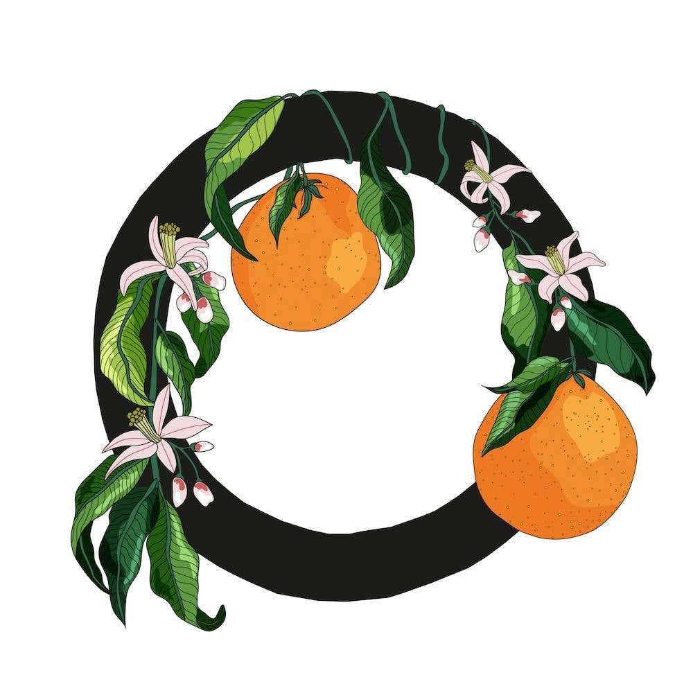 Orange Alphabet Letter O Square