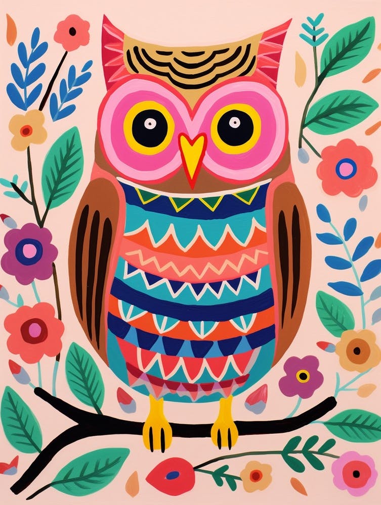 Pink Scandi Owl 4