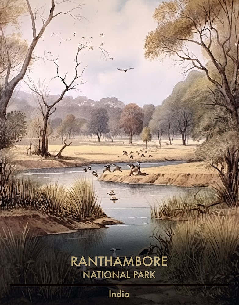Ranthambore National Park India Watercolour 3