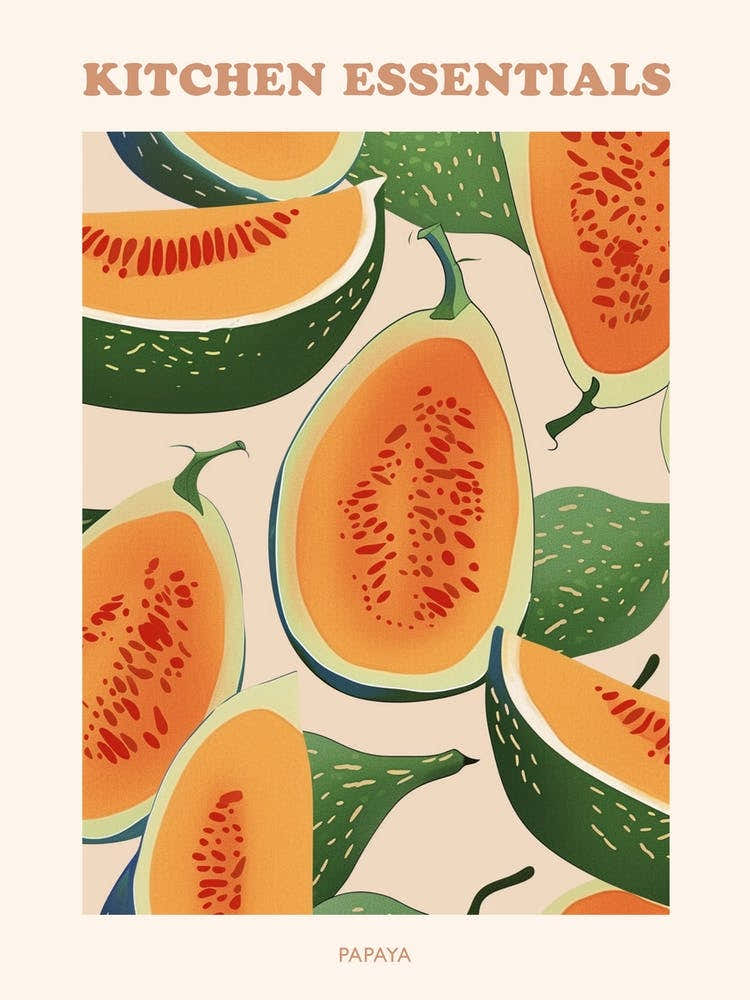 Papaya Pattern Illustration Poster 1