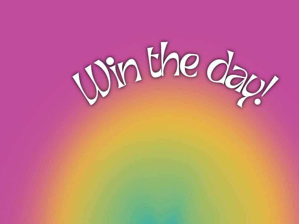 Win The Day -Yellow, Green and Pink