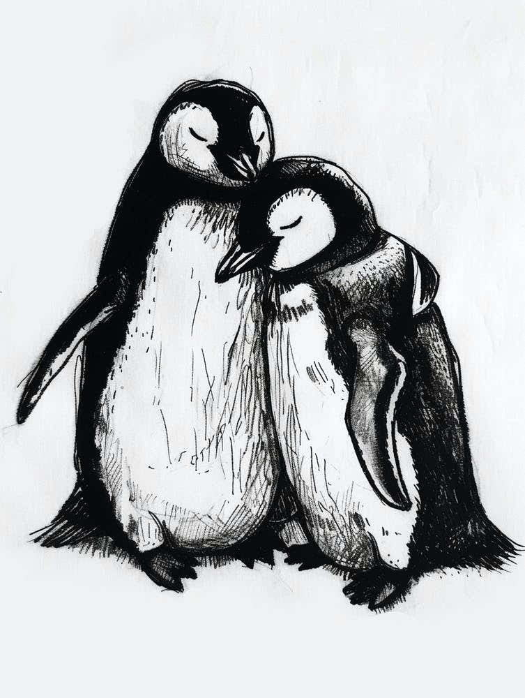 Emperor Penguin Snuggling With Their Mate 3