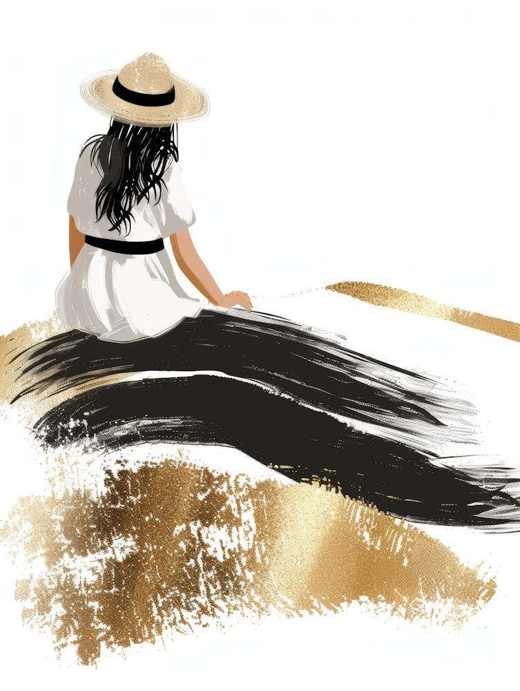 Woman Sitting In The Sand