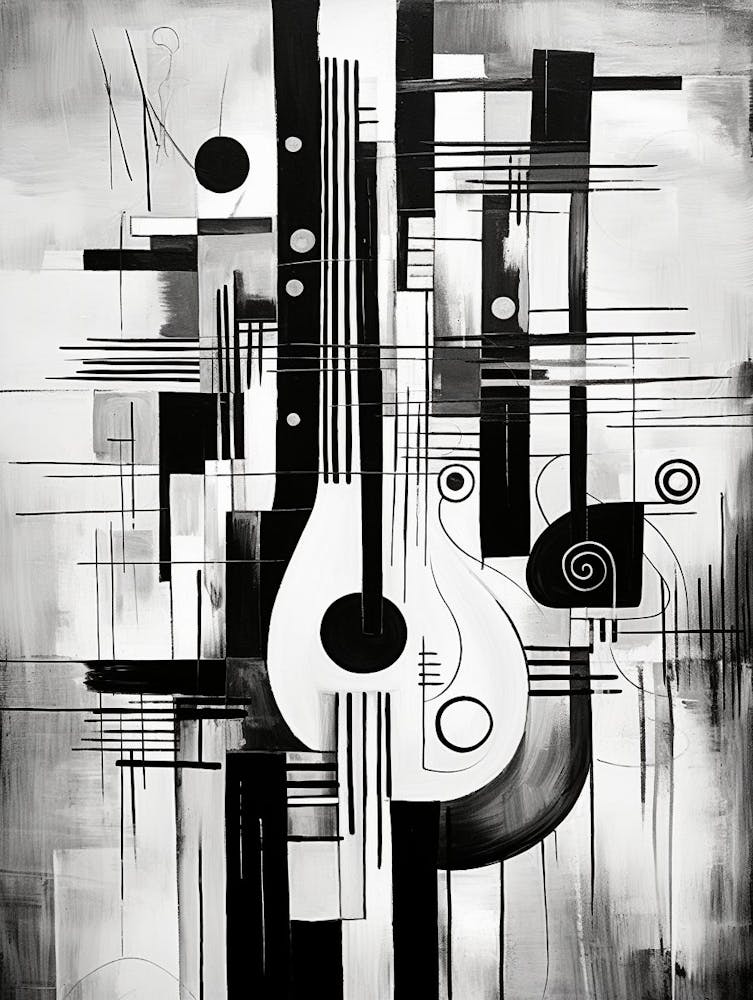 Music Abstract Black And White 2