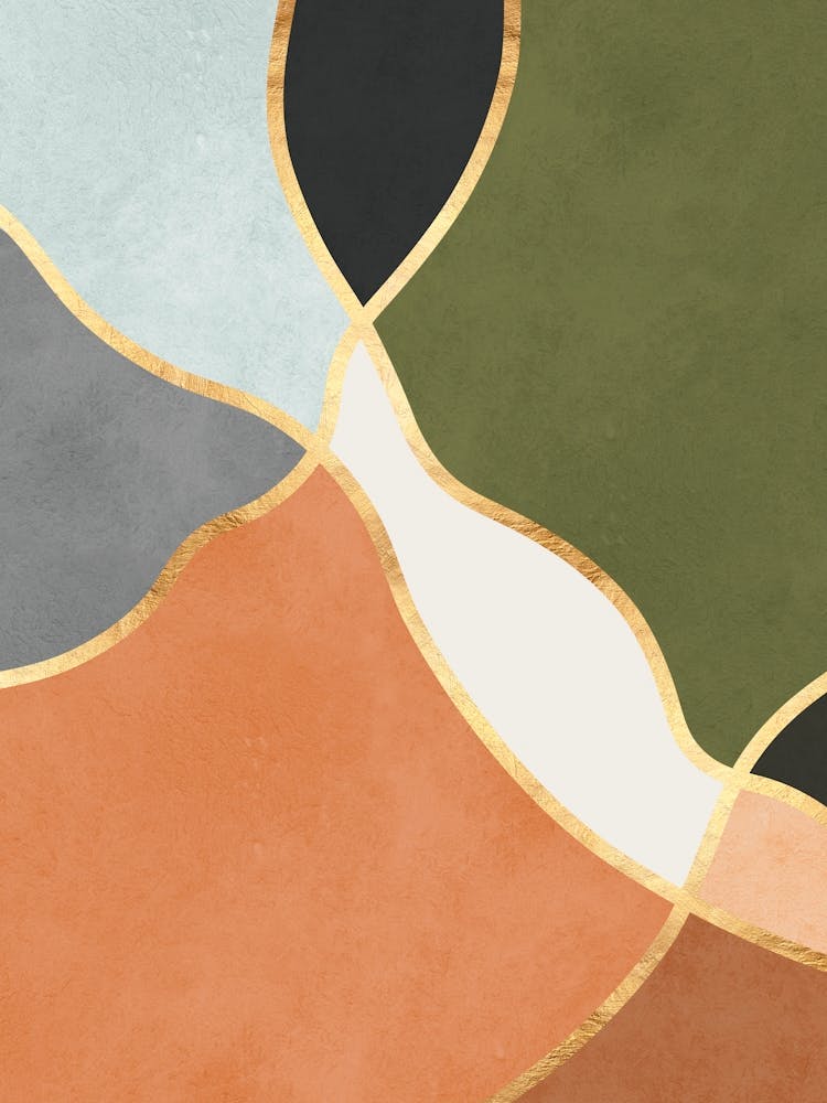 Organic shapes and golden lines 6