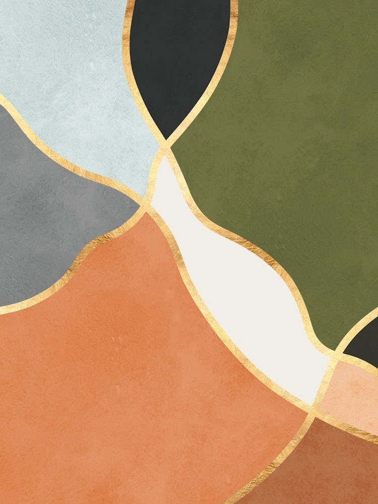 Organic shapes and golden lines 6