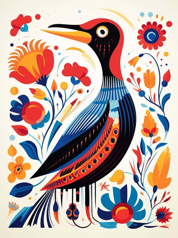 Scandinavian Bird Illustration Cormorant 1