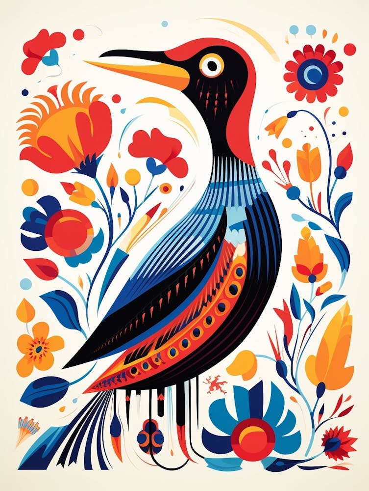 Scandinavian Bird Illustration Cormorant 1