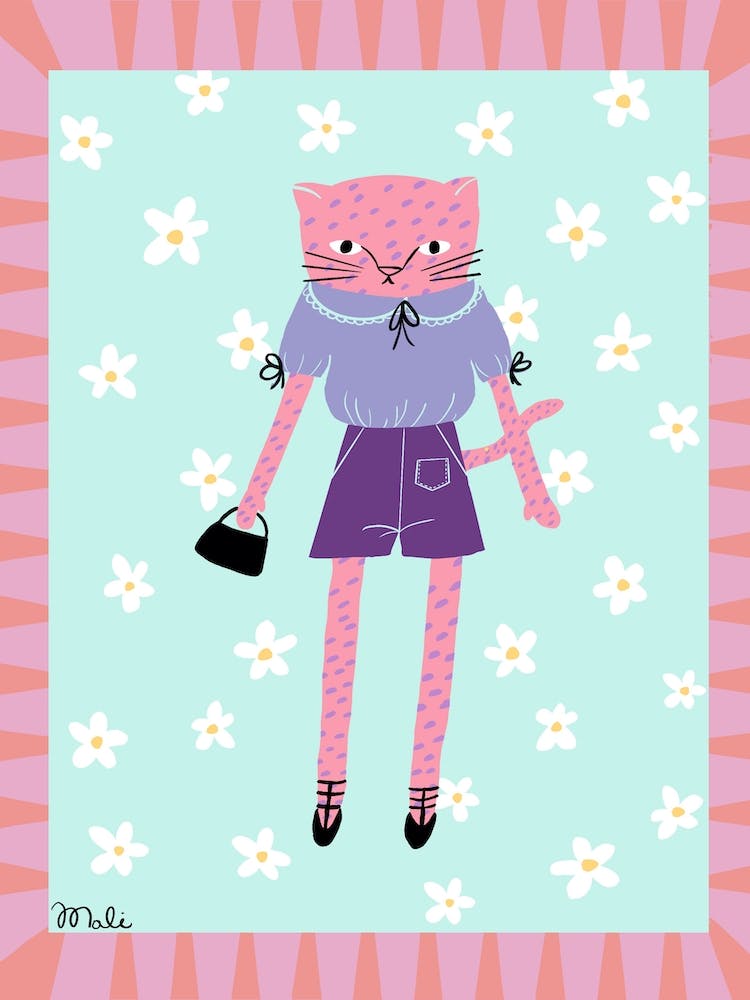 Leopard In Spring Outfit