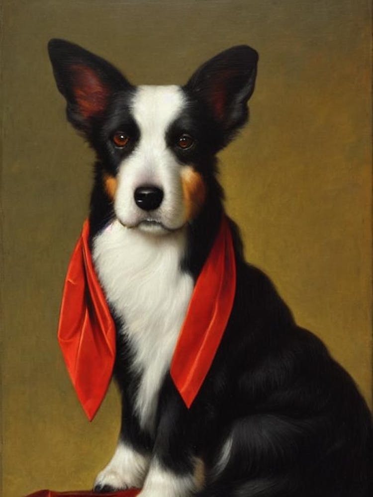 Fox Terrier (Smooth) Renaissance Portrait Oil Painting