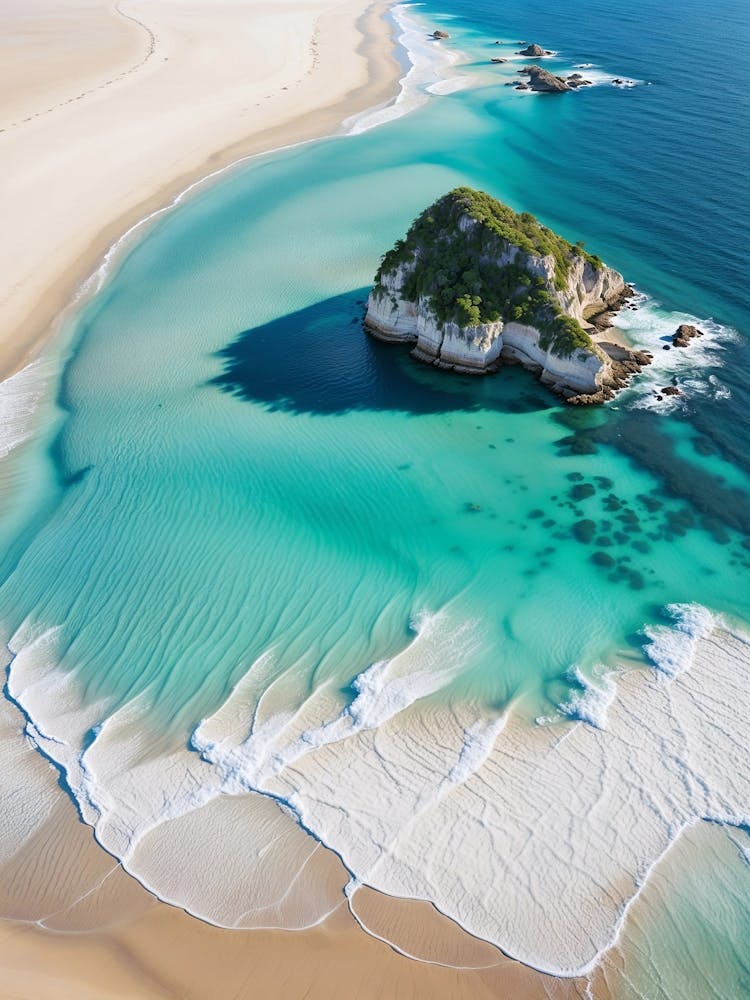 White Sandy Beach - Coastline - Sea Wave 2