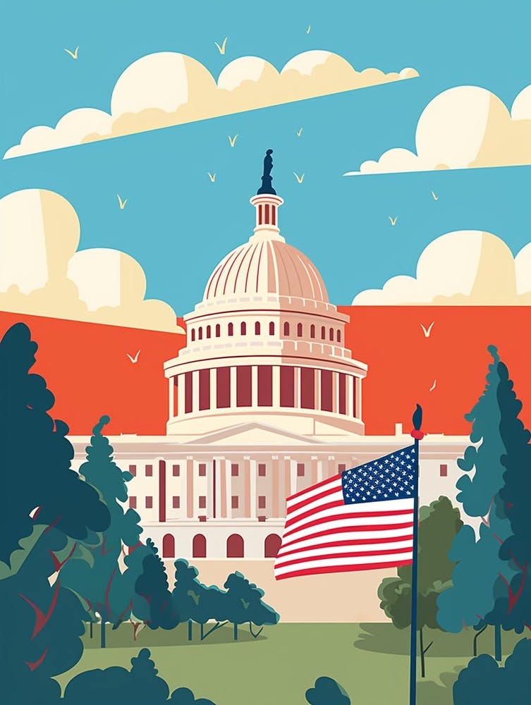 United States Of America 2 Travel Illustration