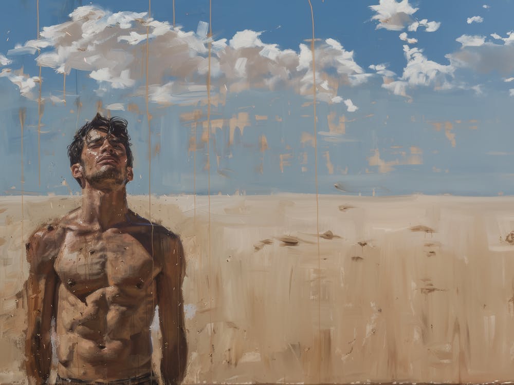 Man in Desert - H