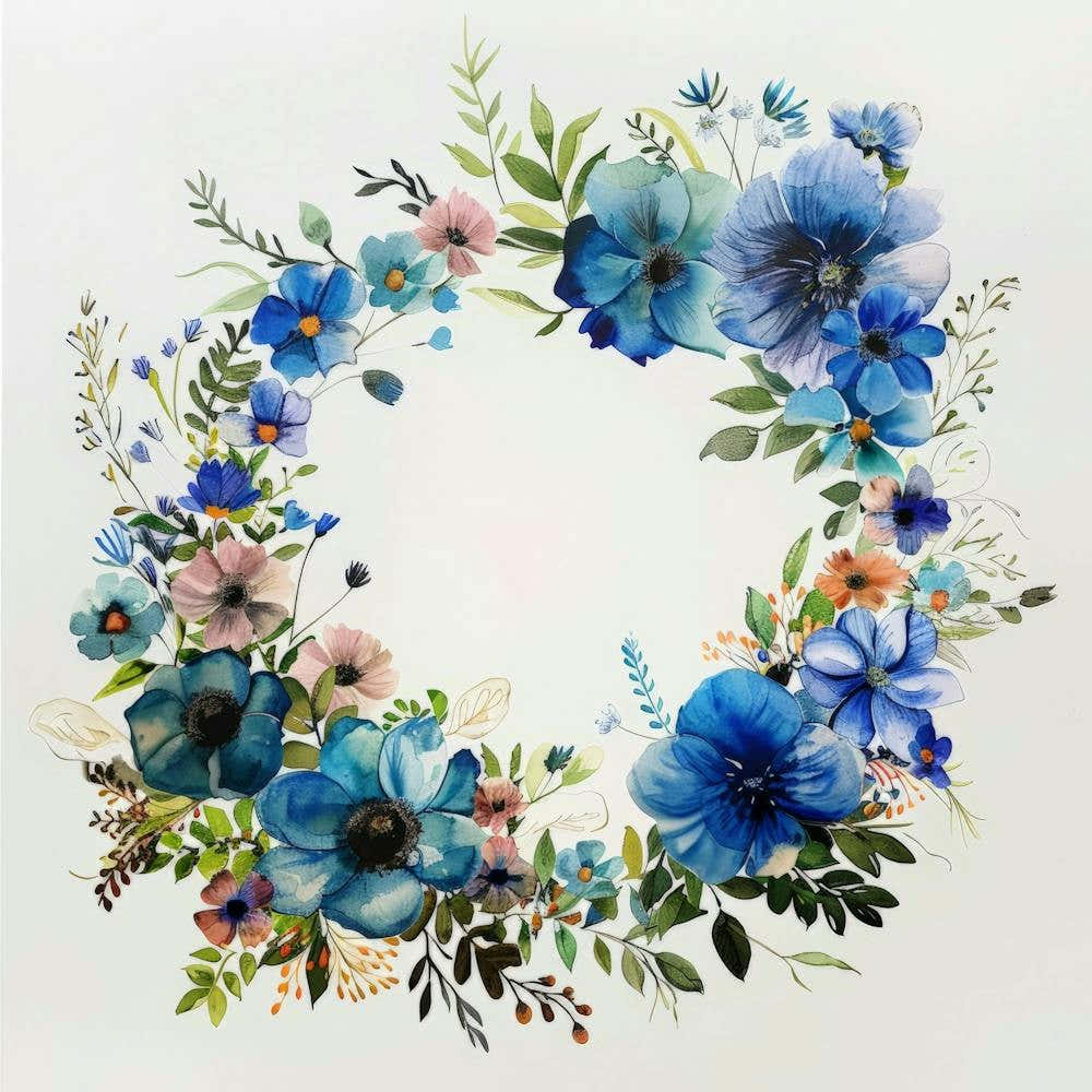 Blue Anemone Wreath