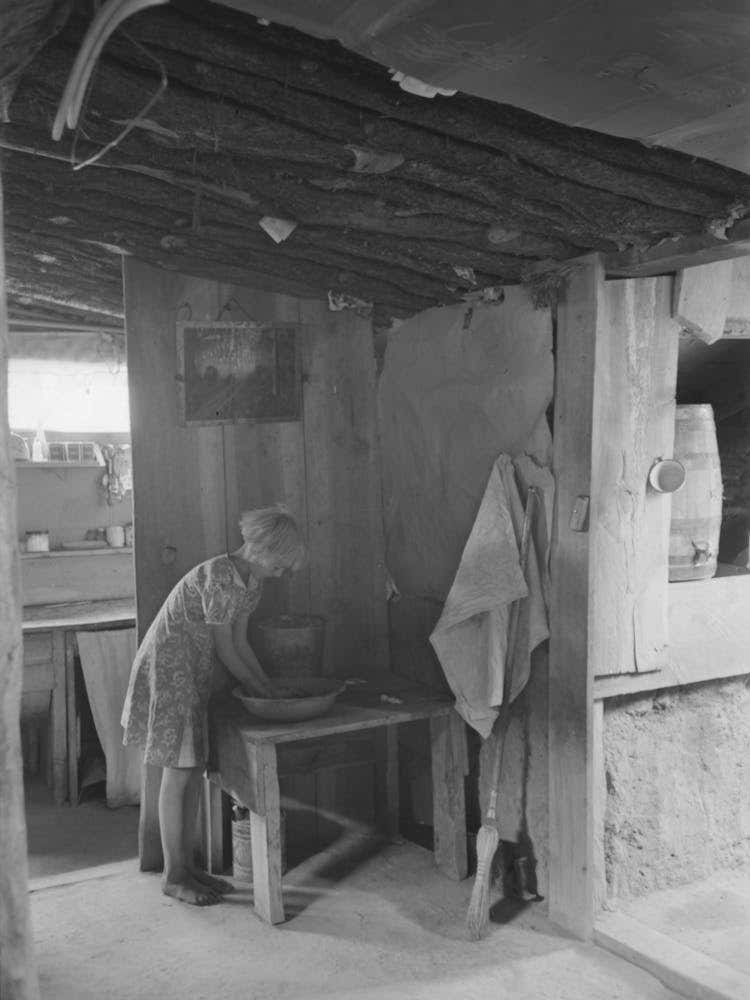 Jack Whinery S Daughter Washing Her Hands, This Picture Was Taken In The Dugout With Natural Lighting