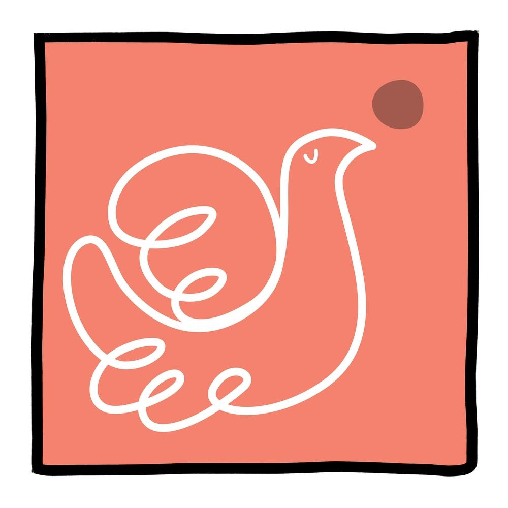 Dove In Peach Square