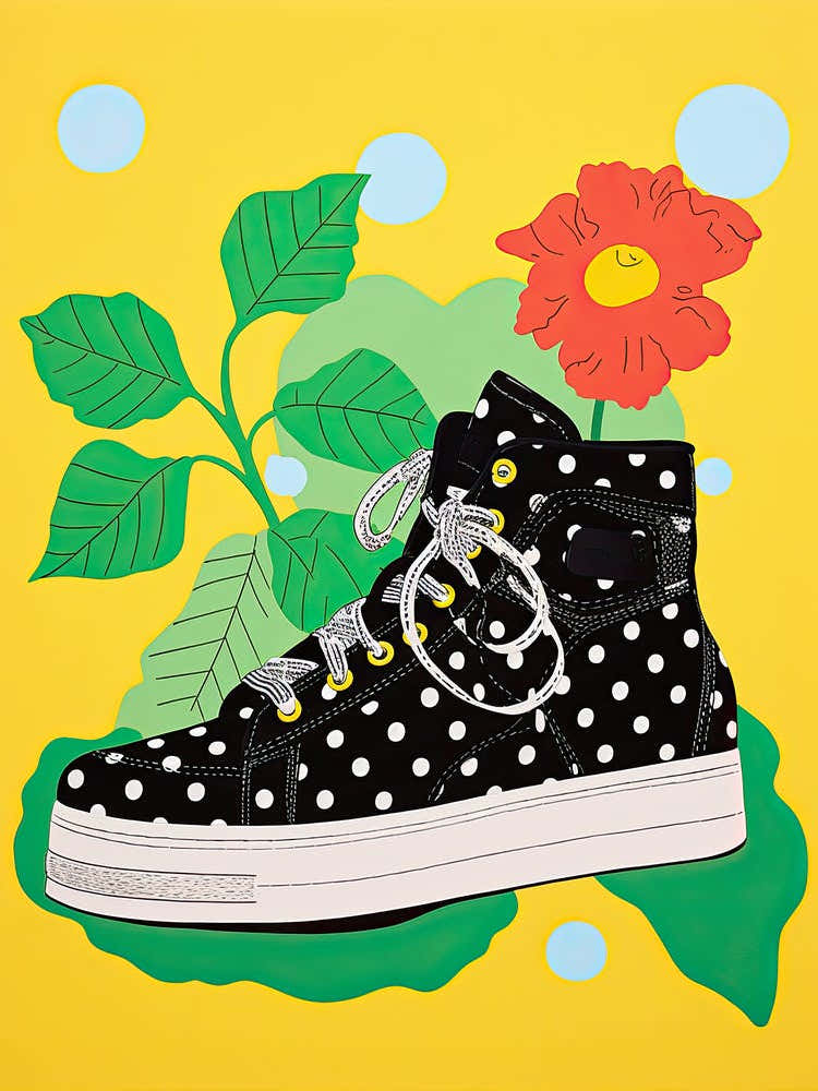 Flower-Adorned Soles: Woman's Shoe Blooms