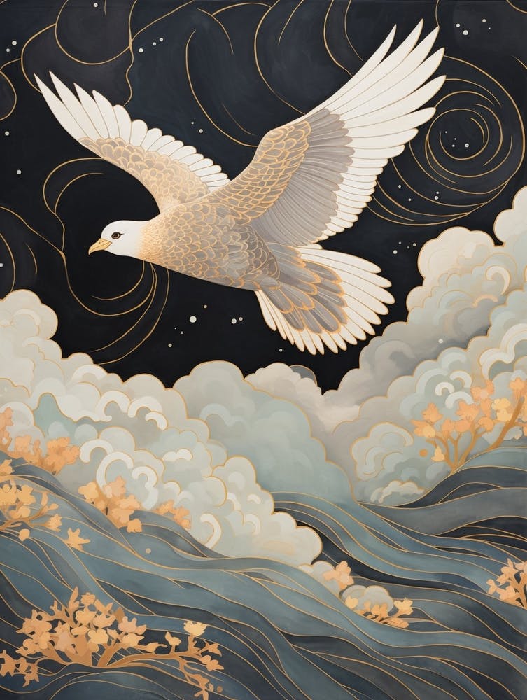 Pigeon 1 Gold Detail Painting