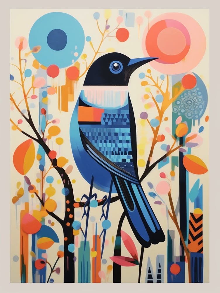 Colourful Scandi Bird Bluebird 3