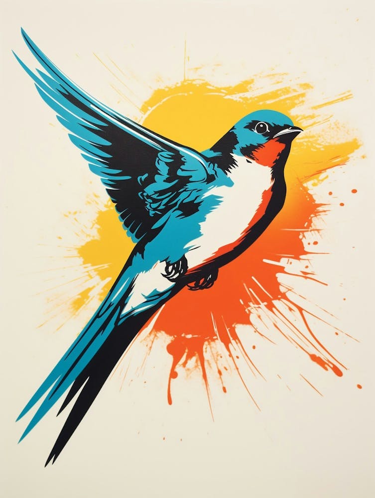 Andy Warhol Style Bird Swallow 2