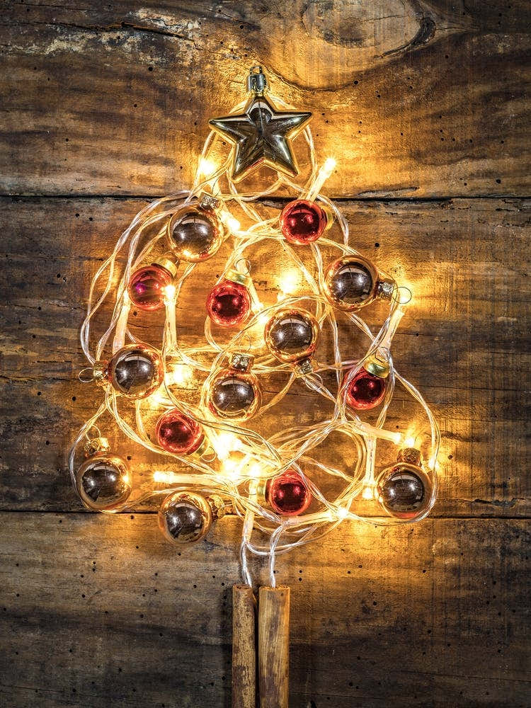 Christmas Tree On A Wooden Background 1