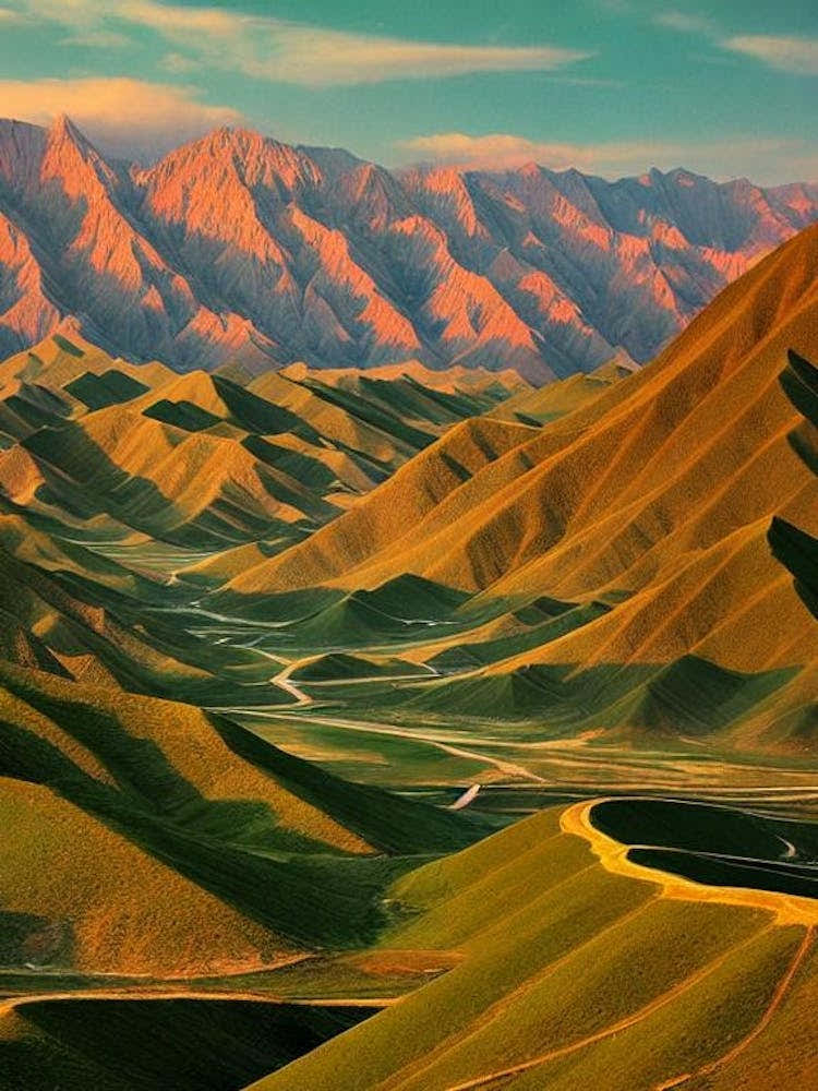 Zhangye National Park 2 China Vintage Poster