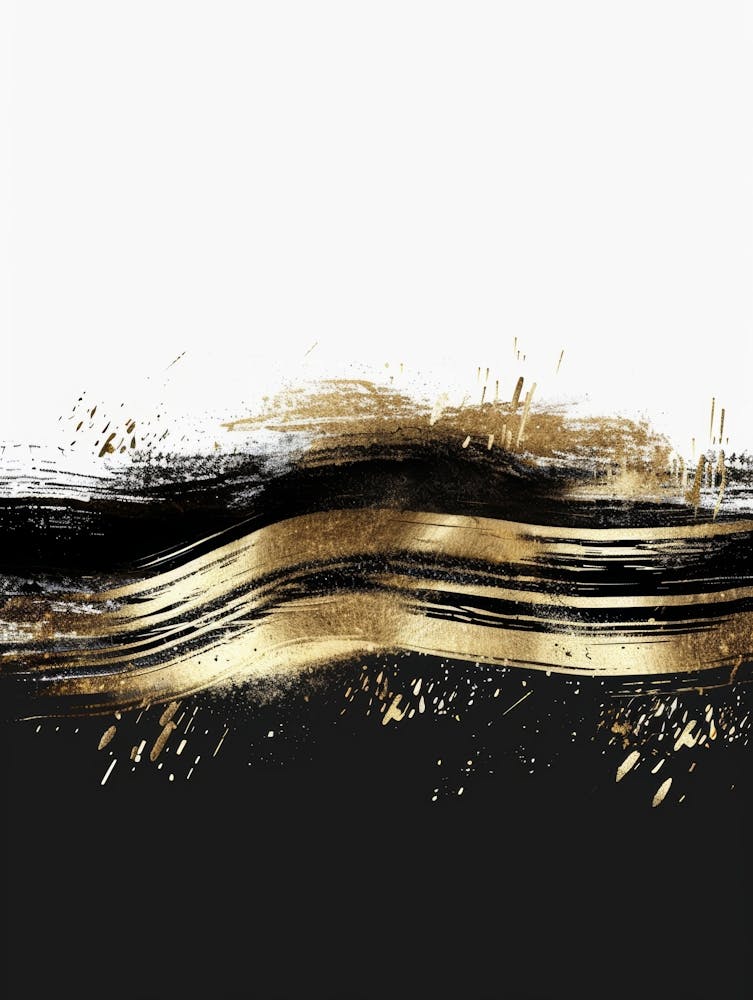 Gold And Black Abstract Painting 94