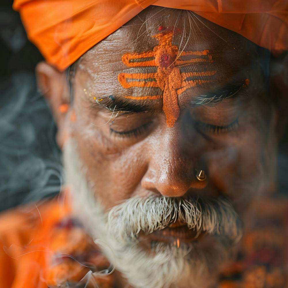 Hindu Man Smoking