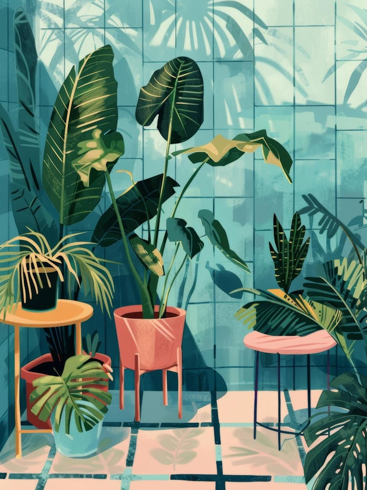 Tropical Plants In A Room
