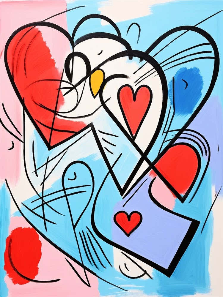 Abstract Heart Keith Haring Style