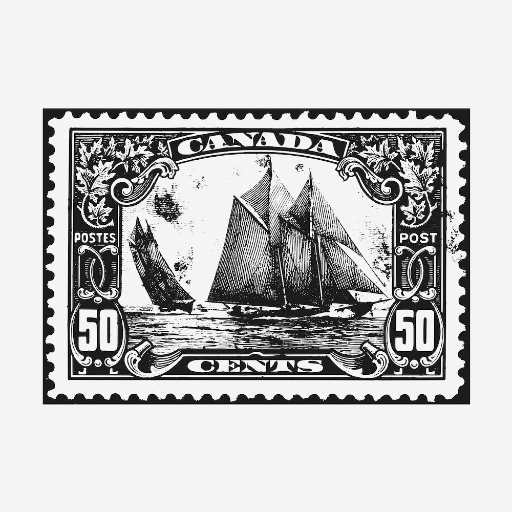 Sailing Ship Postal Stamp Canada