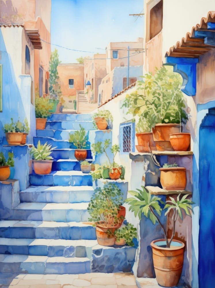 Blue Village In Morocco