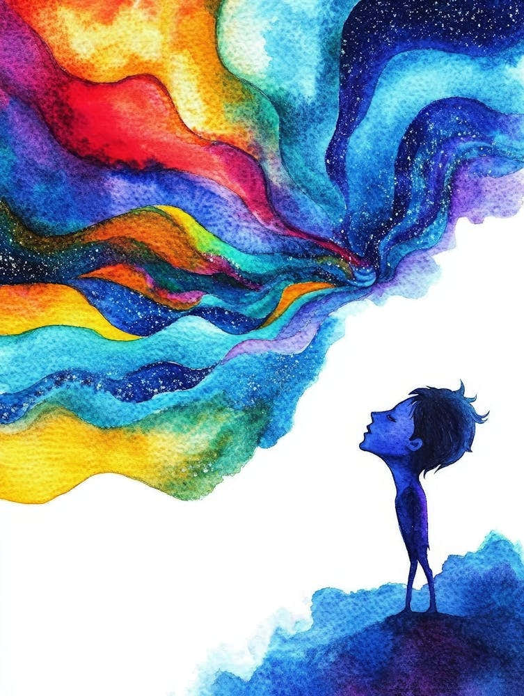 Human And Spirit Powerful Mind Energy Connect To The Universe Power