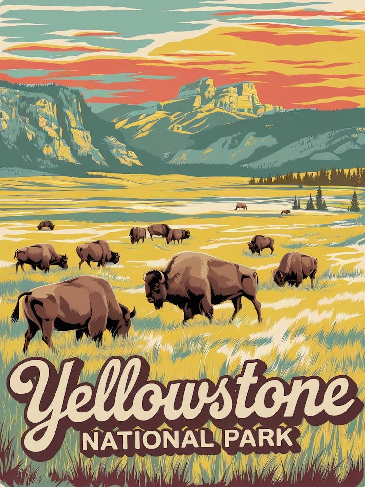 Yellowstone National Park Vintage V 10