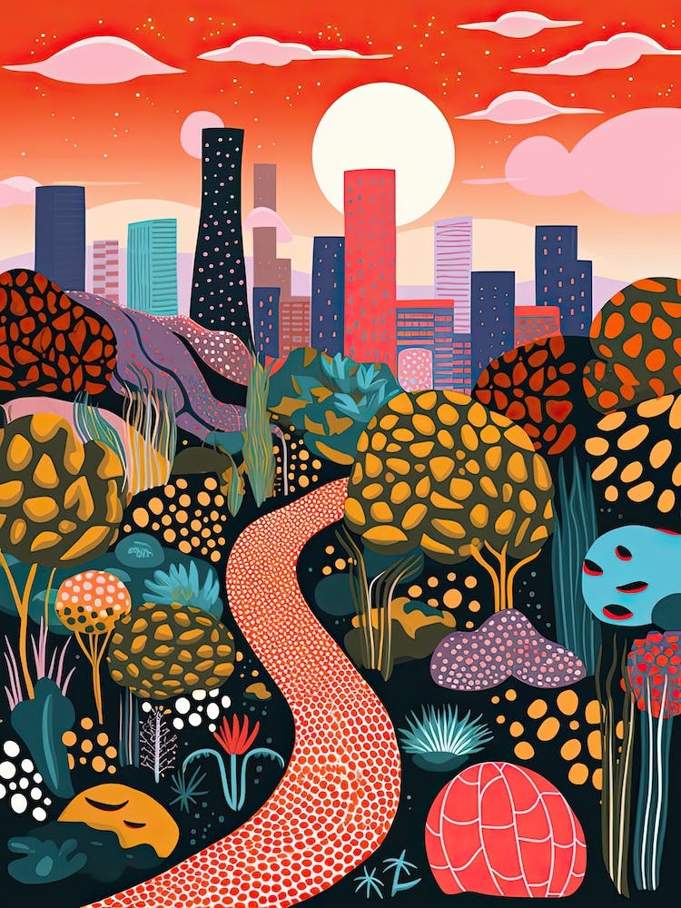 Los Angeles, Illustration In The Style Of Pop Art 2