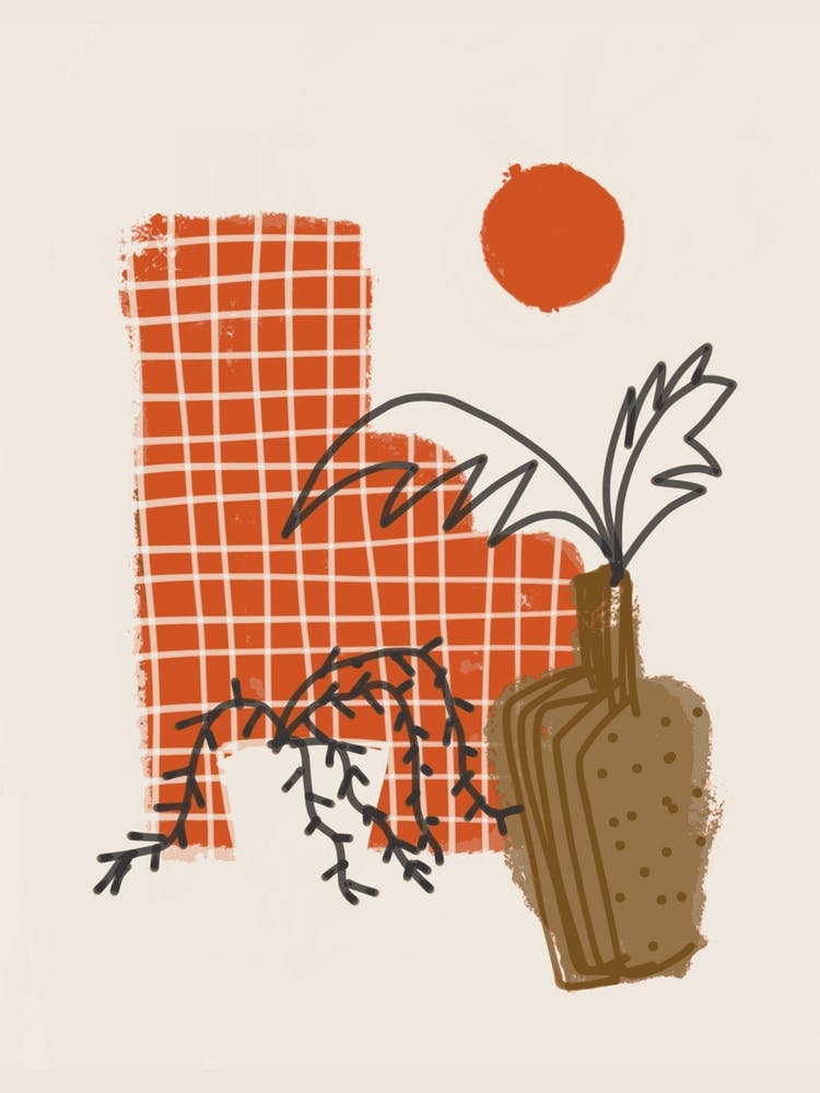 Burnt Orange Garden Sketch