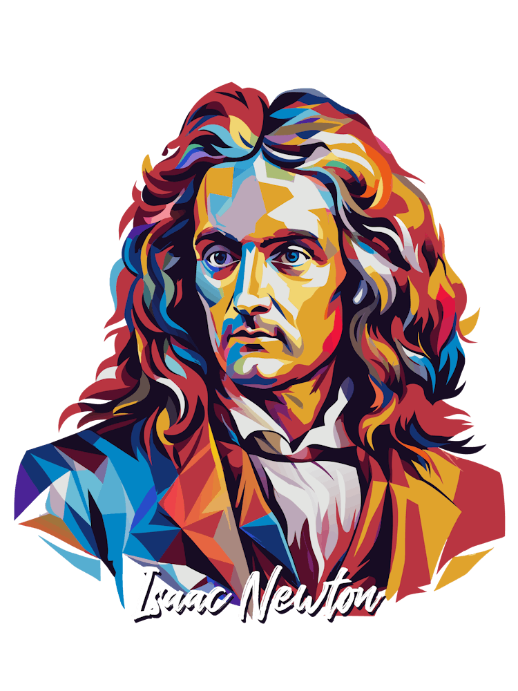 Isaac Newton 01 Portrait WPAP Pop Art