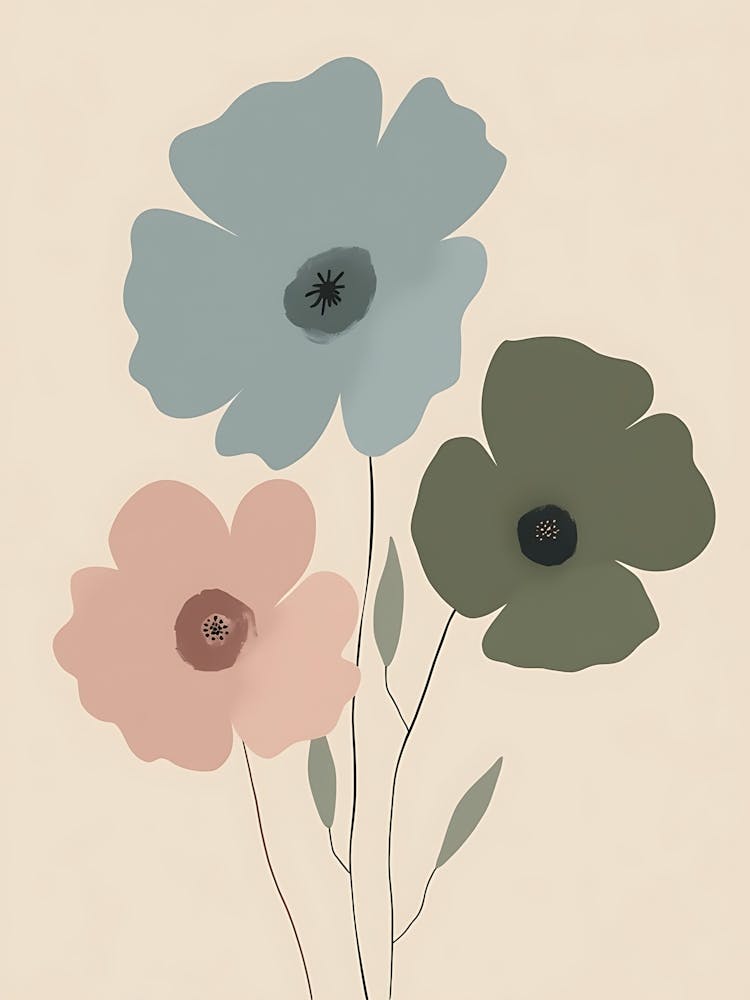 Minimalist Floral Art | Aesthetic Botanical Illustrations for Modern Decor