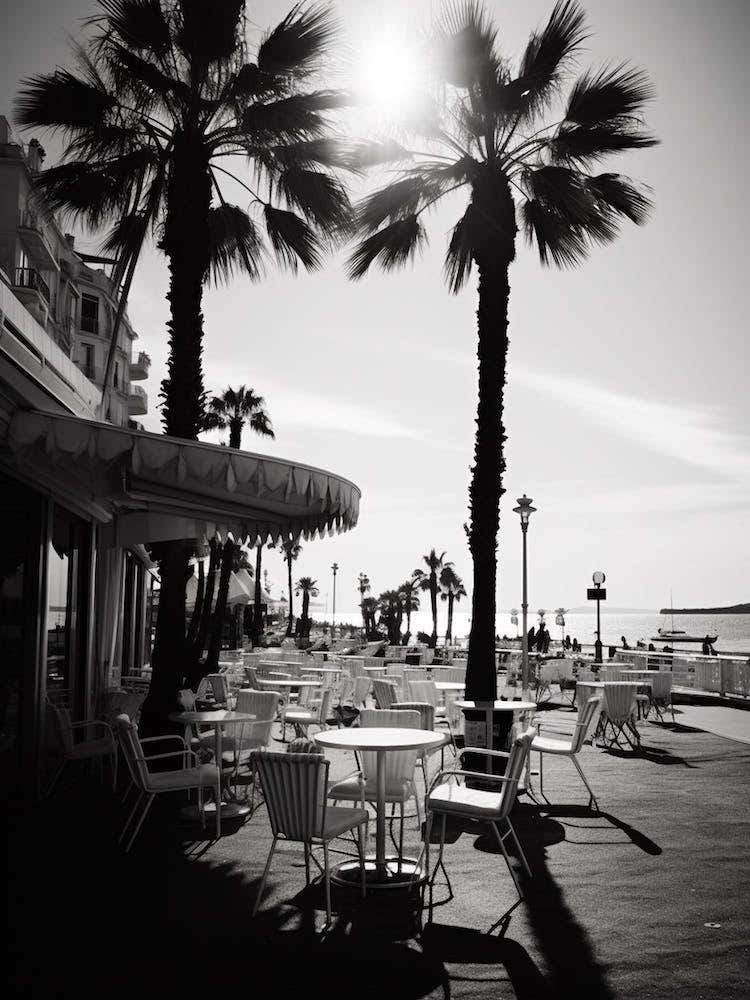 Cannes, Black And White Analogue Photograph 1