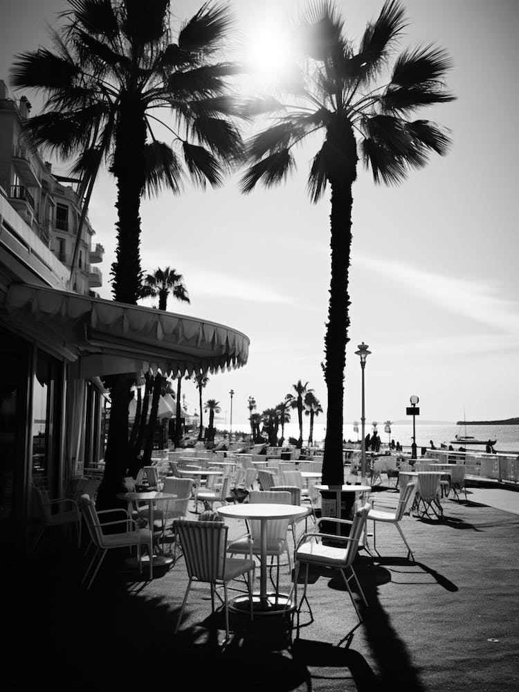 Cannes, Black And White Analogue Photograph 1