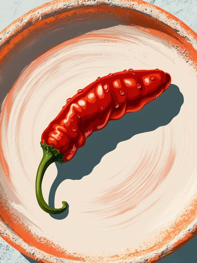 Hot Pepper On A Plate 1