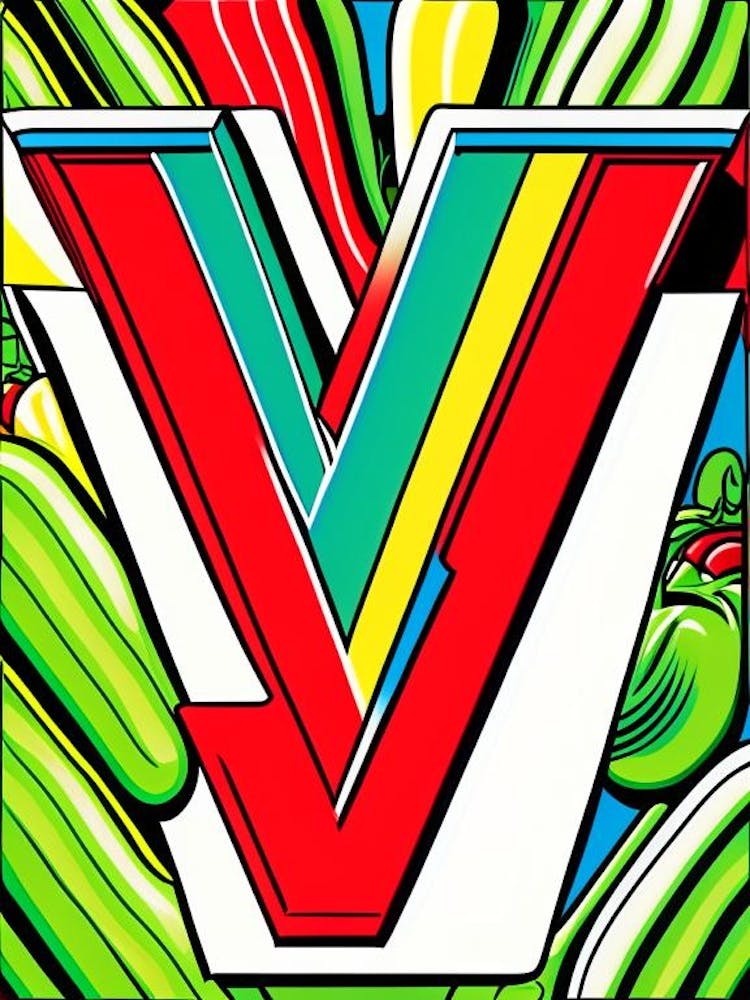 V   Vegetables, Letter, Alphabet Comic 1