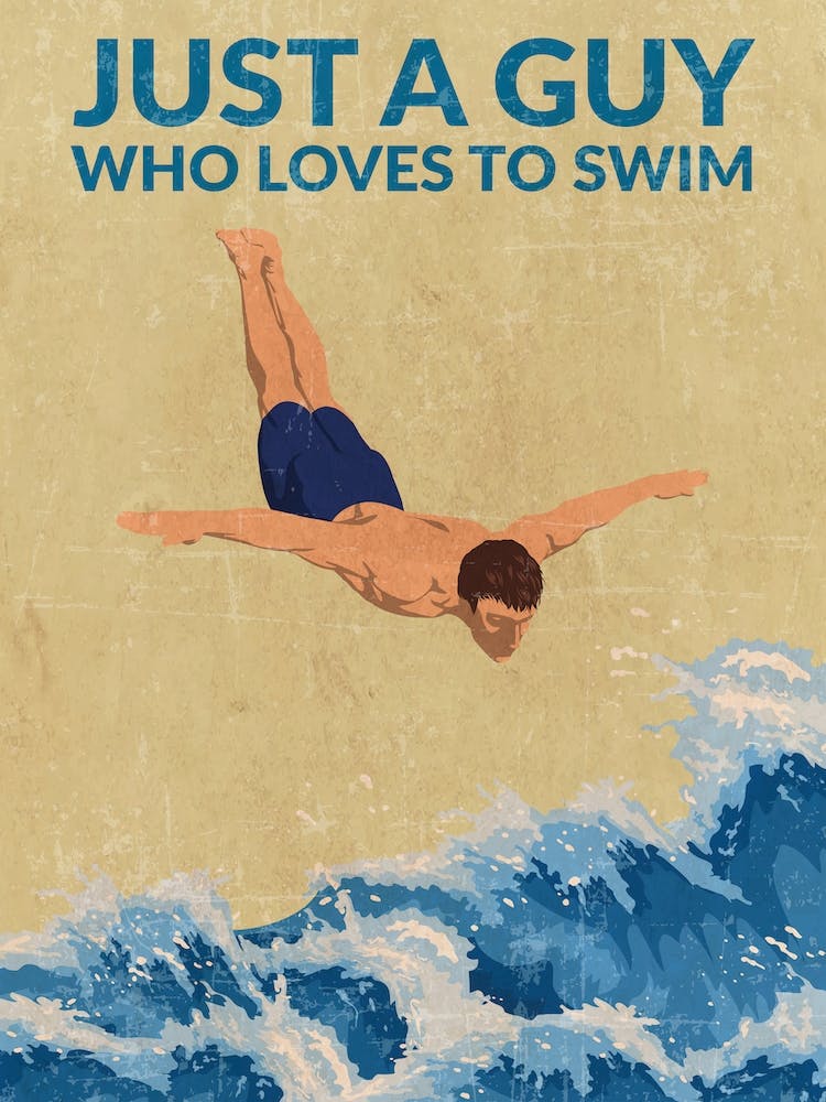 Just A Guy Who Loves To Swim (Blue)