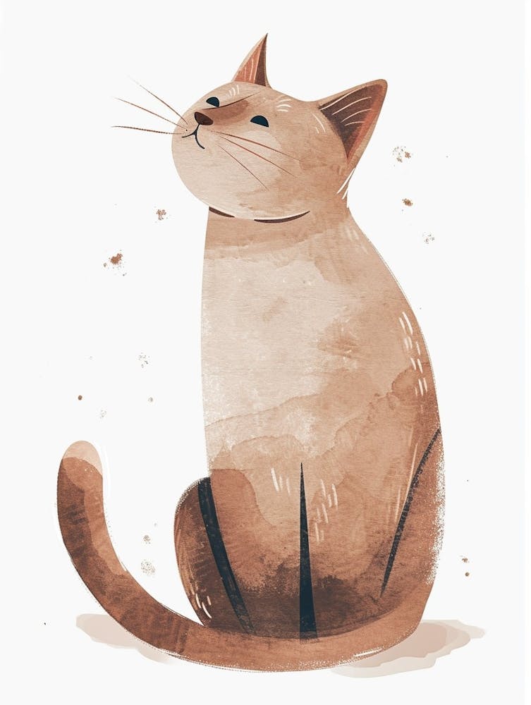 American Bobtail Cat Clipart Illustration 5