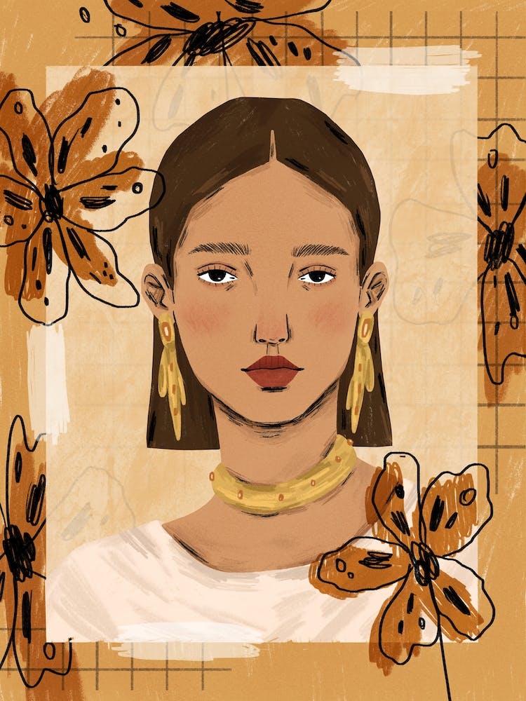 Floral Collage Fashion Portrait